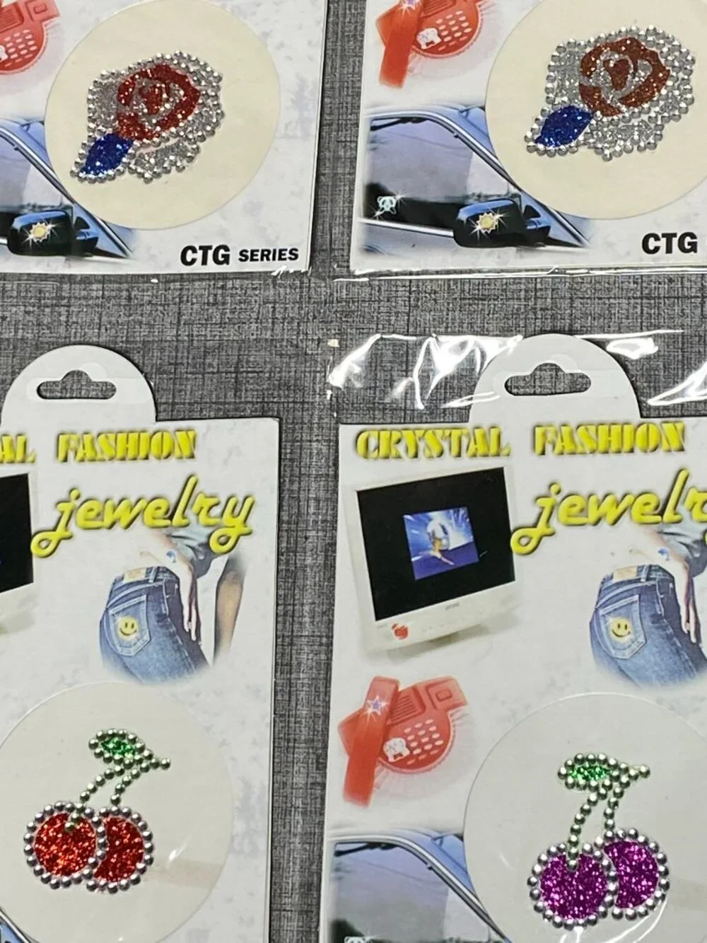 VTG Y2K NOS Crystal Fashion Jewelry Reusable Stickers Tattoo King NEW 15pc Lot B